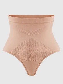 SHEIN ملابس داخلية مشكلة خصر عالي بدون درزات مقاس كبير 1 قطعة - لون مشمشي - مشاهدة 7