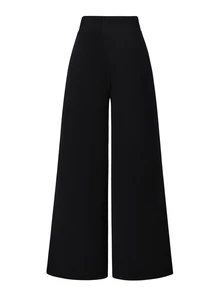 SHEIN LUNE Plus Size Women's Fashion Minimalist Slimming Casual Versatile Wide Leg Pants Fall Cloth For Women - Black - View 2