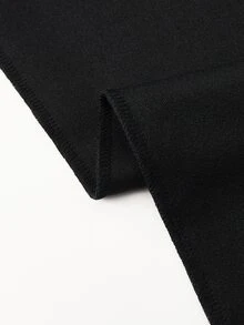 SHEIN LUNE Plus Size Women's Fashion Minimalist Slimming Casual Versatile Wide Leg Pants Fall Cloth For Women - Black - View 8