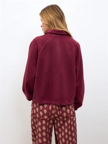 Nöista  Suede Jacket, Button Front And Flap Pockets. Fall,Autumn Winter, Halloween, Layering, Everyday Look, Outerwear, Event, Office, Back To School.. - Burgundy - View 5