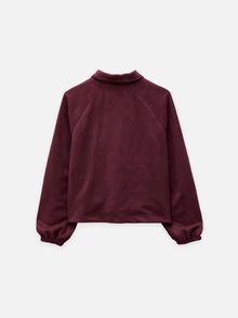 Nöista  Suede Jacket, Button Front And Flap Pockets. Fall,Autumn Winter, Halloween, Layering, Everyday Look, Outerwear, Event, Office, Back To School.. - Burgundy - View 7