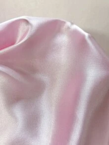 LuxeNights رداء ساتان أنيق مع تريم من فرو اصطناعي مقاس كبير، وردي - وردي - مشاهدة 6