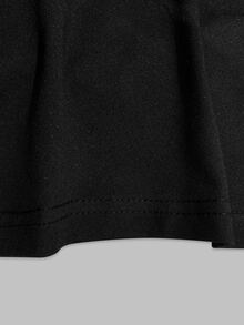 LUMIGAL Women's Cowl Neck Mesh Long Sleeve Ruched Waist Bodycon Black Mini Dress, Fitted Cocktail Party Dress - Black - View 3