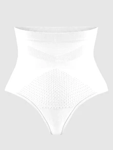 SHEIN 無縫大尺碼塑身褲 1件裝 - 白色 - 查看 6