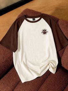 Daypath Men's Casual Letter Print Raglan Sleeve Short Sleeve T-Shirt, Summer - Multicolor - View 1