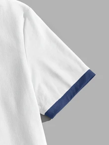 Daypath Men's Casual Patchwork T-Shirt With Shell, Starfish, Hibiscus Flower Patterns, Suitable For Summer Outings - White - View 7