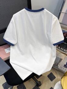 Daypath Men's Casual Patchwork T-Shirt With Shell, Starfish, Hibiscus Flower Patterns, Suitable For Summer Outings - White - View 4