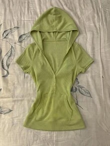 IslaSuriya Solid Color Women's Hooded Casual Versatile Daily Wear T-Shirt - Multicolor - View 3