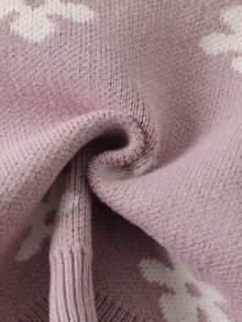 SHEIN Baby Girls Autumn/Winter Knitted Cardigan Fashion New Arrival. Light Purple Tone Classical Elegant - Mauve Purple - View 6
