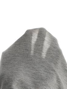 SHEIN Sparklyn TweenGirls Casual Versatile Round Neck Long Sleeve Fitted Cropped Ruched Solid Color Sweatshirt Waist Hem Short Autumn Fall - Grey - View 6