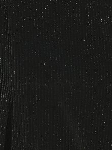 KSTM Sparkle Glitter Ribbed Batwing Long Sleeve Boat Neck Blouse Holiday Party Festive Oversized Top - Black - View 7