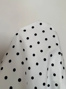 GalTyme Plus Size Women's Polka Dot Pattern Double-Breasted Long Sleeve Jacket - White - View 9