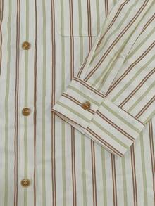 Franclia Early Autumn Gentle Style Beige Digital Print Striped Double Pocket Single-Breasted Loose Slimming Long Sleeve Commuter Shirt - Apricot - View 7