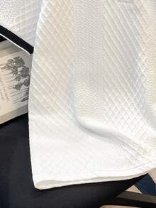 Manfinity Joysei Áo Polo nam dệt kim jacquard, màu trơn, cổ áo gân. - trắng - Xem 5
