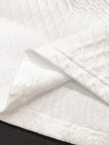 Manfinity Joysei Áo Polo nam dệt kim jacquard, màu trơn, cổ áo gân. - trắng - Xem 7