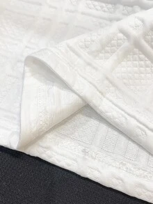 Manfinity Joysei 男士条纹短袖休闲提花罗纹 Polo 衫 - 白色 - 查看 8
