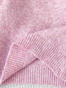 SHEIN 女童鴨子刺繡可愛簡約日常針織套頭毛衣 - 粉色 - 查看 8