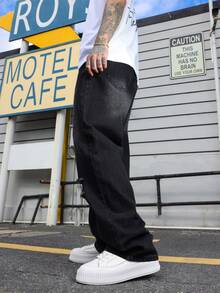 QuarKem Men's Casual Ripped Pocket Simple Denim Jeans, For Daily Wear Going Out Hang Out Party Vacation Street - Black - View 6