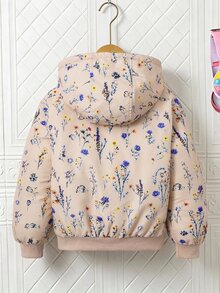 SHEIN Girls' Solid Color Zipper Jacket With Thermal Lining And Embroidery, Comfortable Versatile Autumn/Winter Outerwear - Multicolor - View 2