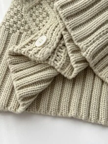 Elamini Cable Knit Shawl Collar Cardigan - Apricot - View 7