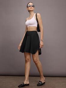 Eassivo Eassivo Women's Sports Skirt For Outdoor Activities, Running, Exercise & Tennis, Anti-Exposure, Cute Ladylike & Lively Black Shorts Athletic Skirt - Black - View 7
