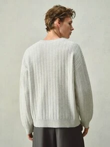 Claim Dot Sweater Kasual Pria Warna Polos, Serbaguna untuk Musim Gugur/Dingin - MultiWarna - View 2