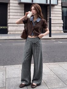 Comfortcana Women's Striped Tie-Up Patchwork Long Pants - Multicolor - View 6