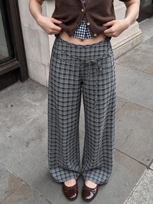 Comfortcana Women's Striped Tie-Up Patchwork Long Pants - Multicolor - View 5