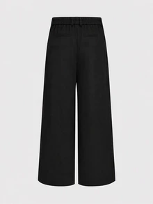 AXEPEAK Plus Size Men's Solid Color Casual Pants - Black - View 3