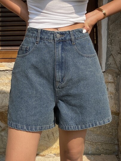 Livesso New Summer Loose & Casual Distressed Denim Shorts For Women Jorts