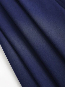 Sweetra Falda línea A elegante y cómoda para mujer, diseño drapeado con efecto estilizante, adecuada para primavera y otoño - Azul Marino - Ver 4