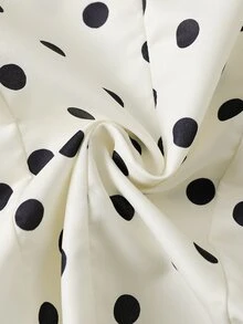 SHEIN Young Girls' Polka Dot Print Short Sleeve Top & Wide Leg Pants Set, Casual Comfy Two Pieces Outfit For Daily Wear - White - View 10