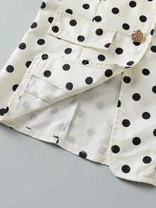 SHEIN Young Girls' Polka Dot Print Short Sleeve Top & Wide Leg Pants Set, Casual Comfy Two Pieces Outfit For Daily Wear - White - View 8