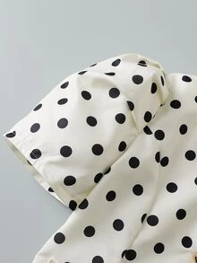 SHEIN Young Girls' Polka Dot Print Short Sleeve Top & Wide Leg Pants Set, Casual Comfy Two Pieces Outfit For Daily Wear - White - View 7