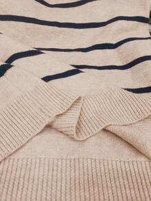 Louniche One Pcs Beige Pullover Sweater Dress For Women Brunch Travel Autumn Minimalist Casual - Apricot - View 6