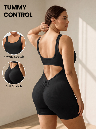 Rhythm Era Seamless High Elasticity Sports Fitness Jumpsuit, Fashionable Yoga Wear