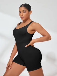Rhythm Era Seamless High Elasticity Sports Fitness Jumpsuit, Fashionable Yoga Wear - Black - View 6