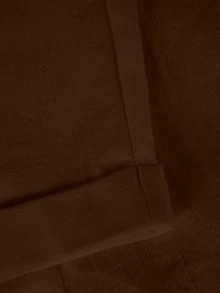 EMERY ROSE Plus Size Women's Casual Pure Cotton Solid Color Long Pants With Pockets And Drawstring Fall - Brown - View 4