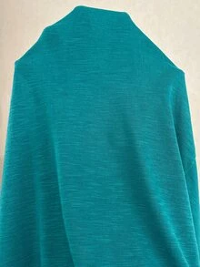 SHEIN CURVE+ PLus Size Us22 Autumn/Winter Boho Casual Solid Color Knit V-Neck Long Sleeve - Green - View 9