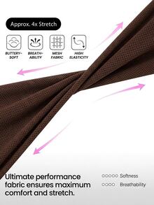 Muchica Women's Chocolate Brown Shades Of Brown T-Shirt Wide Leg Pants Contrast Drawstring Waistband High Stretch Sports Set Breathable Quick Dry Gym - Brown - View 4