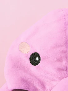 SHEIN 新生儿可爱趣味水晶毛绒3D恐龙造型连体衣，长袖和长裤 - 淡紫色 - 查看 4