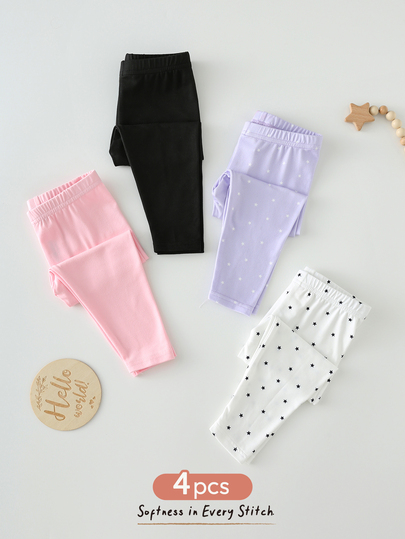 Cozy Pixies 4件套女婴柔软针织弹力腰裤套装