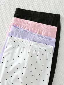 Cozy Pixies 4pcs Baby Girl Soft Knit Elastic Waist Pants Set - Multicolor - View 3