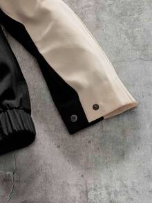 AXEPEAK Men Colorblock Zip Up Jacket - Black - View 6