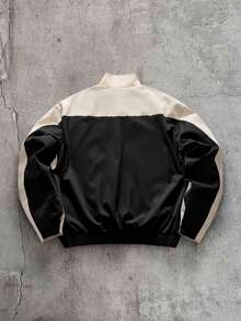 AXEPEAK Men Colorblock Zip Up Jacket - Black - View 3