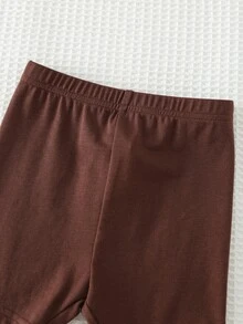 Cozy Pixies 女婴卡通图案针织柔软圆领短袖上衣和松紧腰短裤两件套 - 彩色 - 查看 6