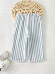 Cozy Pixies Baby Boy Elastic Waist Striped Pants, Versatile & Comfortable,Kids - Green - View 2