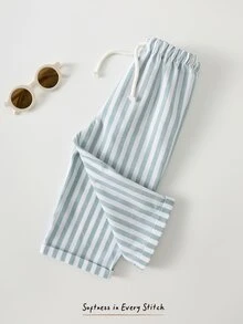 Cozy Pixies Baby Boy Elastic Waist Striped Pants, Versatile & Comfortable,Kids - Green - View 4