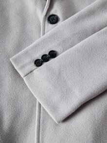 Manfinity Mode Men's Solid Color Casual Long Sleeve Jacket With Pocket Design, Suitable For Daily Commute Wear, Also An Ideal Gift For Boyfriend And Husband - Grey - View 7