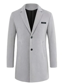 Manfinity Mode Men's Solid Color Casual Long Sleeve Jacket With Pocket Design, Suitable For Daily Commute Wear, Also An Ideal Gift For Boyfriend And Husband - Grey - View 4